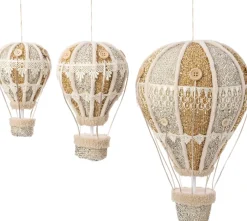 Intratuin kersthanger Ervy luchtballon beige / goud D 13 H 22 cm