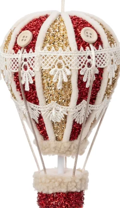Intratuin kersthanger Ervy luchtballon rood / goud D 13 H 22 cm