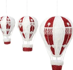 Intratuin kersthanger Ervy luchtballon rood / wit D 13 H 22 cm