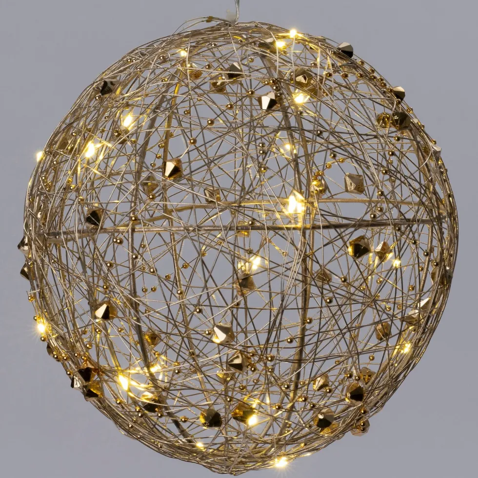 Intratuin kersthanger Helmia bal goud met verlichting D 20 H 20 cm