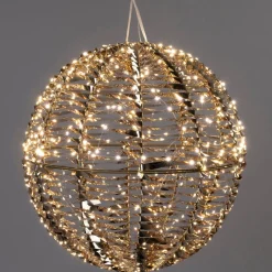 Intratuin kersthanger Iris bal goud met verlichting D 60 H 60 cm
