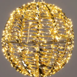 Intratuin kersthanger Iris bal goud met verlichting D 30 H 30 cm