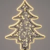 Intratuin kersthanger kerstboom zwart met verlichting 37 x 46 cm