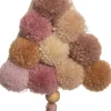 Intratuin kersthanger kerstboom met pompom roze 11 x 2,5 x 22 cm