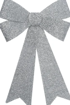 Intratuin kersthanger Liora strik zilver met verlichting 45 x 30 cm