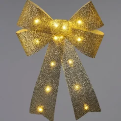 Intratuin kersthanger Liora strik goud met verlichting 60 x 42 cm