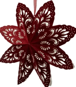 Intratuin kersthanger Molly sneeuwvlok rood met verlichting D 60cm