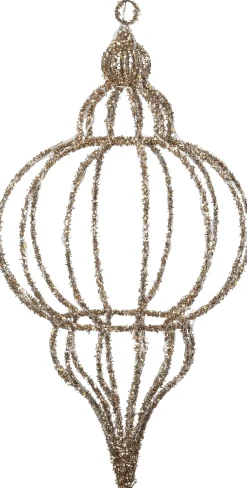 Intratuin kersthanger Sem goud met verlichting D 30 H 56 cm