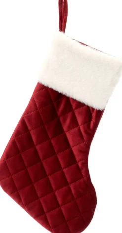 Intratuin kersthanger sok geblokt rood / wit 40 x 20 cm