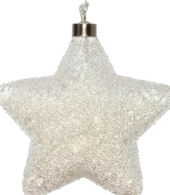 Intratuin kersthanger ster met parels en LED wit D 15 cm