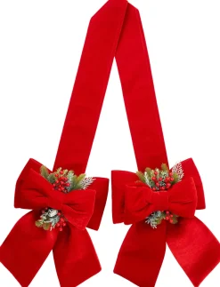 Intratuin kersthanger strik dubbel rood 50 x 35 cm
