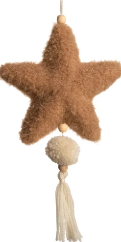 Intratuin kersthanger Tassel ster bruin 14 x 26 x 4 cm