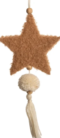 Intratuin kersthanger Tassel ster bruin 13 x 3 x 24 cm