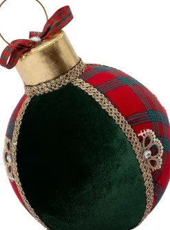 Intratuin kersthanger Timan kerstbal rood / groen 20 x 20 x 25 cm