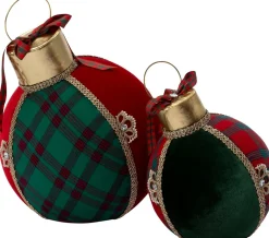 Intratuin kersthanger Timan kerstbal rood / groen 34 x 30 x 39 cm