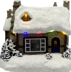 Intratuin kersthuisje besneeuwd huis 17 x 13 x 17 cm