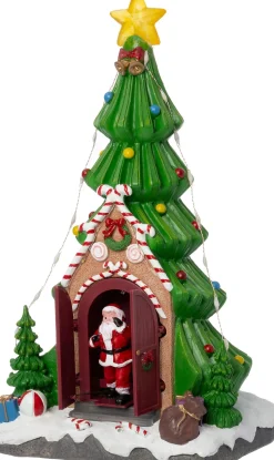 Intratuin kersthuisje boom met kerstman 17 x 15 x 30,5 cm