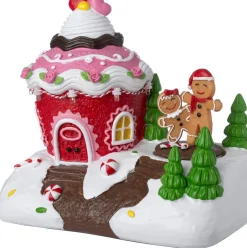 Intratuin kersthuisje cupcake huis rood 16,5 x 10 x 15,2 cm