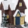 Intratuin kersthuisje Fredrik huis donker bruin 7,3 x 5,5 x 10,4 cm