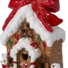 Intratuin kersthuisje Greta snoephuis bruin / rood 14 x 11 x 21 cm