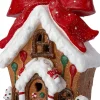 Intratuin kersthuisje Greta snoephuis bruin / rood / wit 26 x 21 x 41 cm