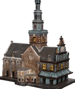 Intratuin kersthuisje kaasmarkt Alkmaar met LED verlichting H 17 cm