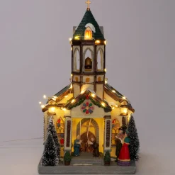 Intratuin kersthuisje kerk 18,5 x 20,5 x 33,5 cm