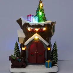 Intratuin kersthuisje kerstman lodge 18,5 x 17 x 25,5 cm