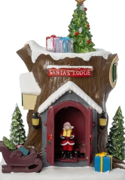 Intratuin kersthuisje kerstman lodge 18,5 x 17 x 25,5 cm