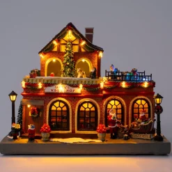 Intratuin kersthuisje kerstman werkplaats 32,5 x 18 x 25,5 cm