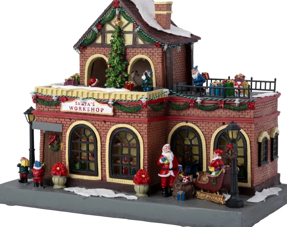 Intratuin kersthuisje kerstman werkplaats 32,5 x 18 x 25,5 cm