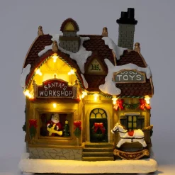Intratuin kersthuisje kerstman werkplaats 16 x 9,5 x 19 cm