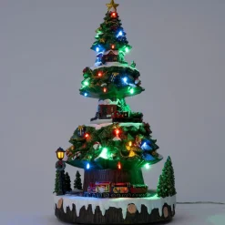 Intratuin kersthuisje kerstboomtrein 23,5 x 23 x 44,5 cm