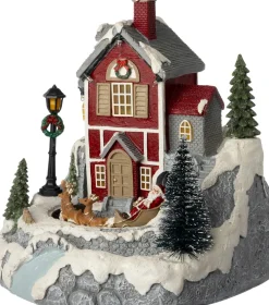 Intratuin kersthuisje kerstman op trein 23,5 x 22 x 22,5 cm