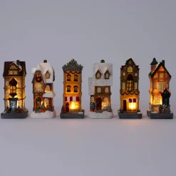 Intratuin kersthuisje Kristian bruin / wit 5,8 x 4,8 x 14 cm