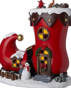 Intratuin kersthuisje laars elf rood 18,3 x 11 x 19 cm