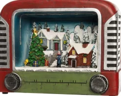 Intratuin kersthuisje met winterse scène in oude TV 20,5 x 10 x 17,5 cm