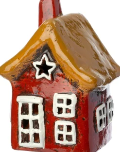 Intratuin kersthuisje Mille bruin / geel 7,1 x 6,1 x 9,8 cm