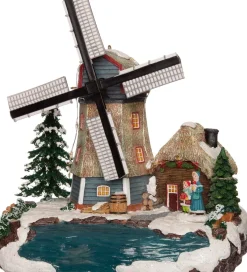 Intratuin kersthuisje molen aan het water 20 x 13,5 x 20,5 cm