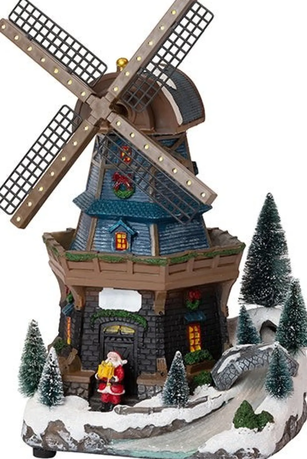 Intratuin kersthuisje molen met kerstman 19,5 x 16,5 x 31 cm