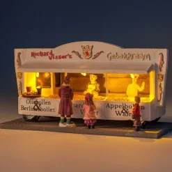 Intratuin kersthuisje oliebollenkraam met LED verlichting H 19,5 cm