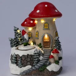 Intratuin kersthuisje paddenstoel 12,5 x 12 x 16,3 cm