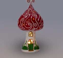 Intratuin kersthuisje paddenstoel 12 x 12,4 x 24,3 cm