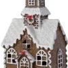 Intratuin kersthuisje Petra bruin / wit 7,9 x 6,7 x 15 cm