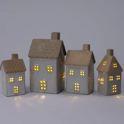 Intratuin kersthuisje Rody wit / crème 6,3 x 6 x 14,2 cm