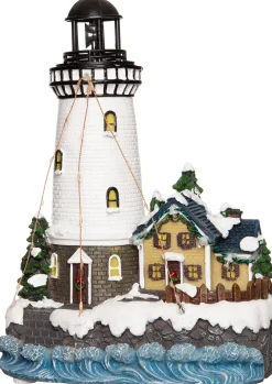 Intratuin kersthuisje vuurtoren 18 x 14,5 x 25,5 cm