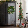 Intratuin kerstkrans groen dennenappel met 30 lampjes warm wit D 60 H 10 cm