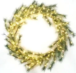 Intratuin kerstkrans groen 240 lampjes warm wit D 60 H 8 cm