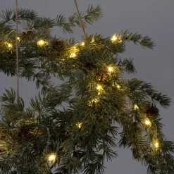 Intratuin kerstkrans kroonluchter besneeuwd met 30 lampjes warm wit D 70 cm