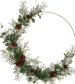 Intratuin kerstkrans met LED groen 55 x 50 x 7 cm